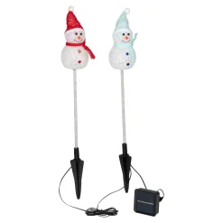 Die moderne Hausfrau Solar-Gartenstecker "Schneemänner", 2 Stück