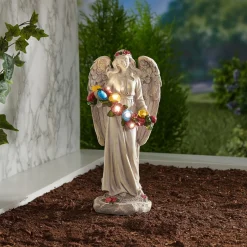 Die moderne Hausfrau Solar-Grabengel „Blumen“