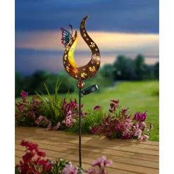 Die moderne Hausfrau Solar-LED-Gartenstecker „Flammenschmetterling“