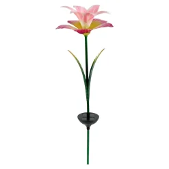 Die moderne Hausfrau Solar-LED-Gartenstecker "Lilie" pink