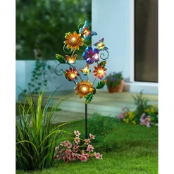 Die moderne Hausfrau Solar-LED-Gartenstecker „Schmetterlingswelt“