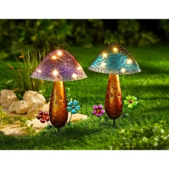 Die moderne Hausfrau Solar-LED-Pilz blau
