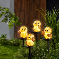 Die moderne Hausfrau Solar-LED-Rushmore-Eulen Washington