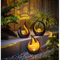 Die moderne Hausfrau Solarleuchte Feuerstelle