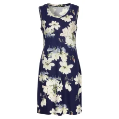 Damen Die moderne Hausfrau Sommerkleid blau/weiß