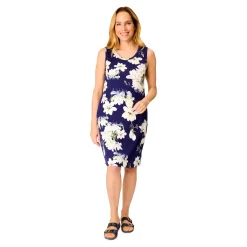 Damen Die moderne Hausfrau Sommerkleid blau/weiß