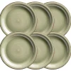 Die moderne Hausfrau Speiseteller-Set, Steingut LUMACA Olivgrün