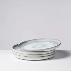 Die moderne Hausfrau Speiseteller-Set, Steinzeug TIEFER SEE Blau / Grün