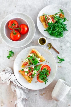 Die moderne Hausfrau Speiseteller-Set, Steinzeug Alpenwiese Creme