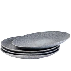 Die moderne Hausfrau Speisteller-Set, Steinzeug Moos'N'Stein Grau