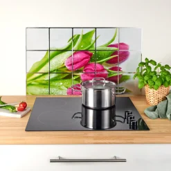 Die moderne Hausfrau Spritzschutz-Folie „Tulpen“