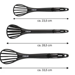 Die moderne Hausfrau STONELINE 4 in 1 Multifunktionales Schneebesen Küchenzangen Set | 3-teilig