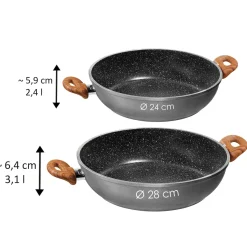 Die moderne Hausfrau STONELINE Back to Nature Servierpfanne 28 cm | Holzoptik