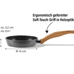 Die moderne Hausfrau STONELINE Bratpfanne 14 cm | ohne Deckel - Holzoptik