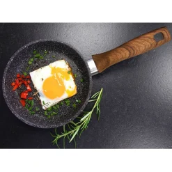 Die moderne Hausfrau STONELINE Bratpfanne 16 cm | ohne Deckel - Holzoptik