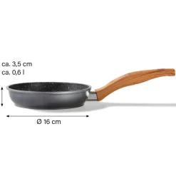 Die moderne Hausfrau STONELINE Bratpfanne 16 cm | ohne Deckel - Holzoptik