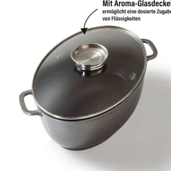 Die moderne Hausfrau STONELINE Bräter Schmortopf Oval 39x26 cm | mit Deckel