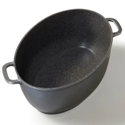 Die moderne Hausfrau STONELINE Bräter Schmortopf Oval 39x26 cm | mit Deckel