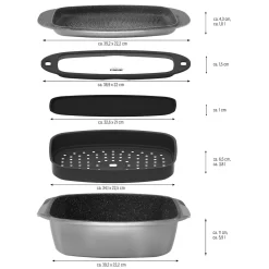 Die moderne Hausfrau STONELINE Bräter und Back Set 5-teilig 39x22 cm | mit Deckeln