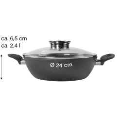 Die moderne Hausfrau STONELINE CERAMIC Keramik Servierpfanne 24 cm | mit Deckel