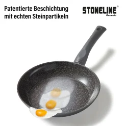 Die moderne Hausfrau STONELINE CERAMIC Keramik Bratpfanne 24 cm | mit Deckel