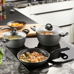 Die moderne Hausfrau STONELINE CERAMIC Keramik Kochgeschirr-Set 16-teilig 18/20/24/28 | mit Deckeln