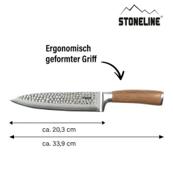 Die moderne Hausfrau STONELINE Chefmesser 34 cm | 67 Lagen Damastmesser