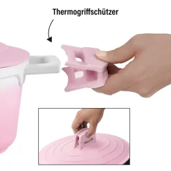 Die moderne Hausfrau STONELINE Cocotte Bräter Oval 32x25 cm Rosa | mit Deckel