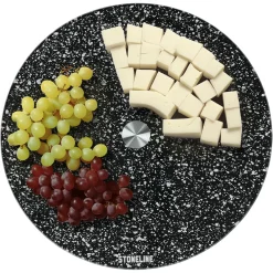 Die moderne Hausfrau STONELINE Drehbare Glas Servierplatte Tortenplatte 32 cm | Schwarz