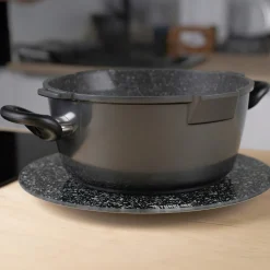 Die moderne Hausfrau STONELINE Drehbare Glas Servierplatte Tortenplatte 32 cm | Schwarz