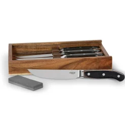 Die moderne Hausfrau STONELINE Edelstahl Steakmesser Set 4-teilig | Holzgriff