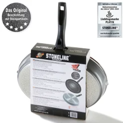 Die moderne Hausfrau STONELINE Fisch- und Schnitzelpfanne Oval 35x24 cm | mit Deckel