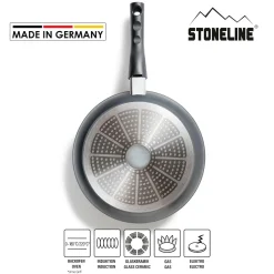 Die moderne Hausfrau STONELINE Flex Schmorpfanne 28 cm mit abnehmbarem Griff | ohne Deckel