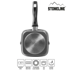 Die moderne Hausfrau STONELINE Grillpfanne 16 cm | ohne Deckel - Schwarz