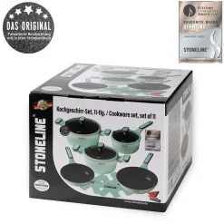 Die moderne Hausfrau STONELINE Kochgeschirr-Set 11-teilig 18/20/24 Mint | mit Deckeln