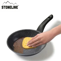 Die moderne Hausfrau STONELINE Made in Germany Pfannen-Set 6-teilig mit Magnet Griff | ohne Deckel - Schwarz