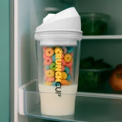 Die moderne Hausfrau STONELINE Original CrunchCup Tragbarer Müslibecher To Go 260 + 250 ml | Weiß