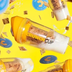 Die moderne Hausfrau STONELINE Original CrunchCup Tragbarer Müslibecher To Go 260 + 250 ml | Gelb