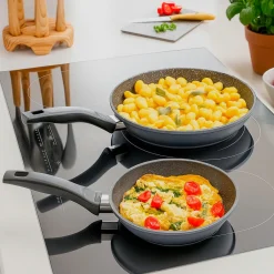 Die moderne Hausfrau STONELINE Pfannen-Set 2-teilig 24/28 | ohne Deckel