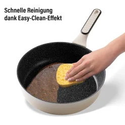 Die moderne Hausfrau STONELINE Schmorpfanne 28 cm Creme | mit Deckel