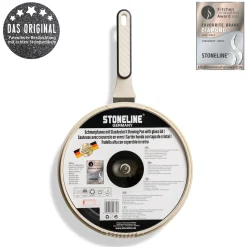 Die moderne Hausfrau STONELINE Schmorpfanne 28 cm Creme | mit Deckel