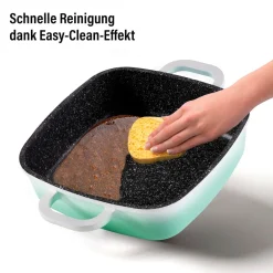 Die moderne Hausfrau STONELINE Servierpfanne Eckig 20 cm Mint | mit Deckel