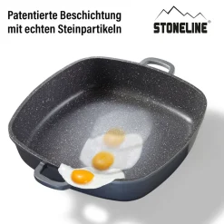 Die moderne Hausfrau STONELINE Servierpfanne Eckig 32 cm | mit Deckel