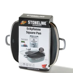 Die moderne Hausfrau STONELINE Servierpfanne Eckig 32 cm | mit Deckel