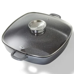 Die moderne Hausfrau STONELINE Servierpfanne Eckig 32 cm | mit Deckel