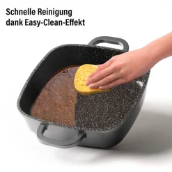 Die moderne Hausfrau STONELINE Servierpfanne Eckig 20 cm | mit Deckel