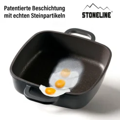 Die moderne Hausfrau STONELINE Servierpfanne Eckig 20 cm Roségold | mit Deckel