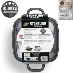 Die moderne Hausfrau STONELINE Servierpfanne Eckig 20 cm Roségold | mit Deckel