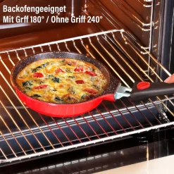 Die moderne Hausfrau STONELINE SMART Bratpfanne 20 cm | ohne Deckel - Rot