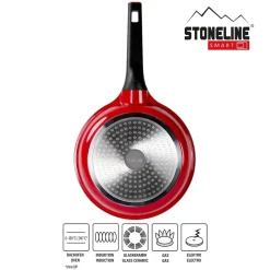 Die moderne Hausfrau STONELINE SMART Bratpfanne 24 cm | ohne Deckel - Rot